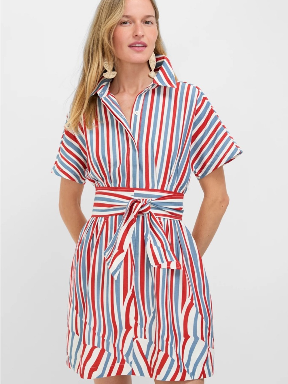 Tuckernuck Striped Shirtdress in Red, Blue & White